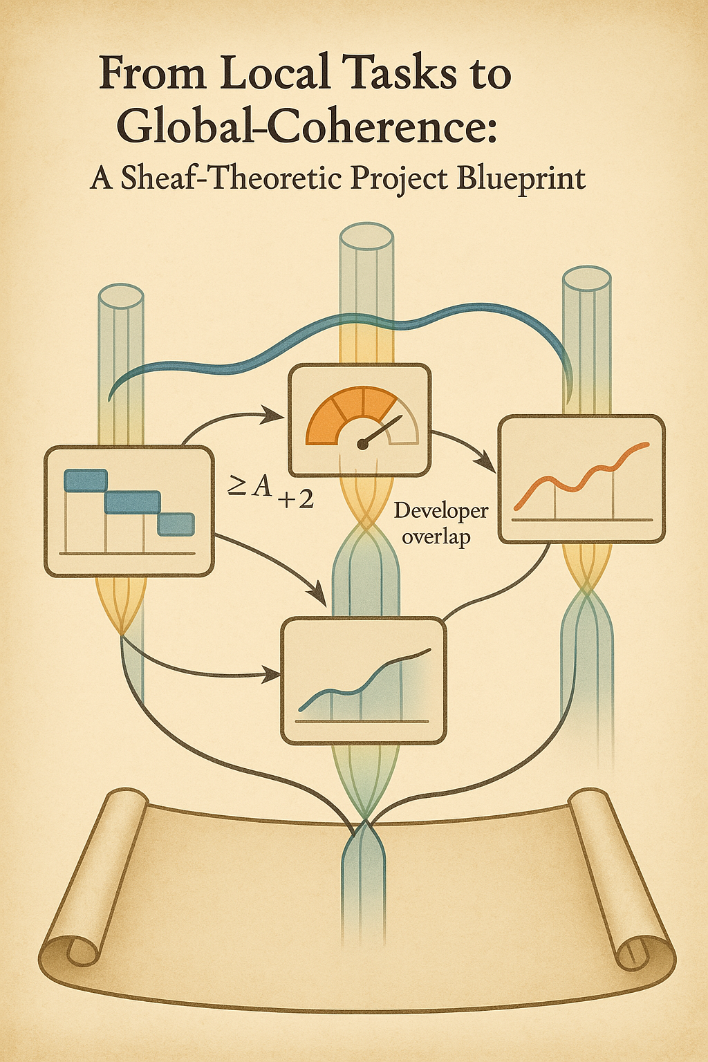 Existing illustrated blueprint connecting local project tasks to global coherence